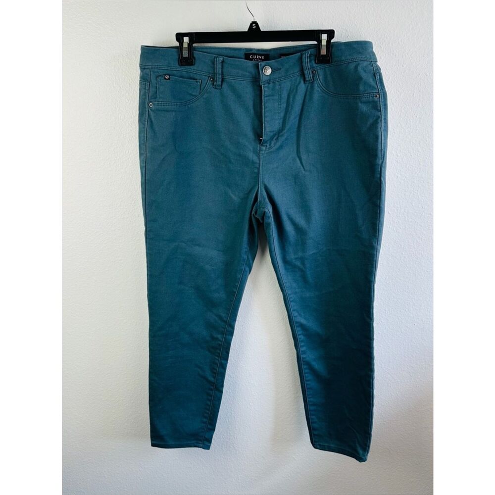 Curve Appeal Gray Blue Cropped Minimalist Jeggings Size 16